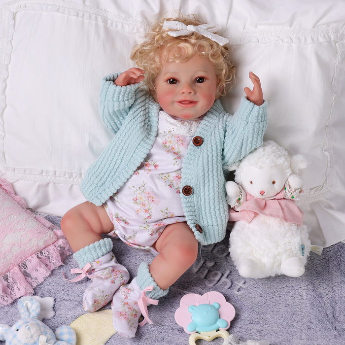 Babeside Charlie 20'' Realistic Reborn Infant Baby Doll Boy Awake Lovely Brown Eyes Winter