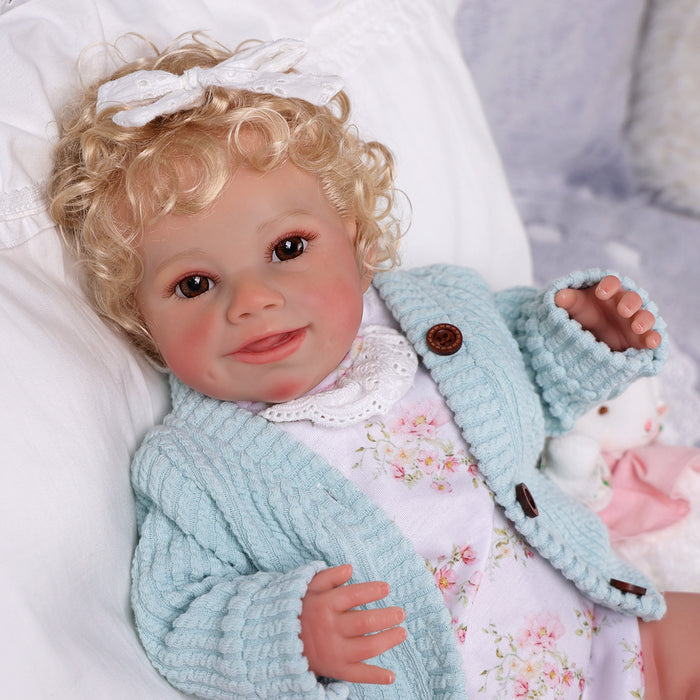 Babeside Charlie 20'' Realistic Reborn Infant Baby Doll Boy Awake Lovely Brown Eyes Winter