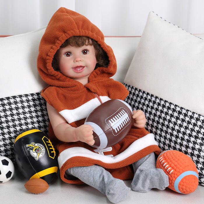 Babeside Cherry 22'' Realistic Reborn Baby Doll Lifelike Baby Baseball Girl Lovely Sport Style Smiling Awake