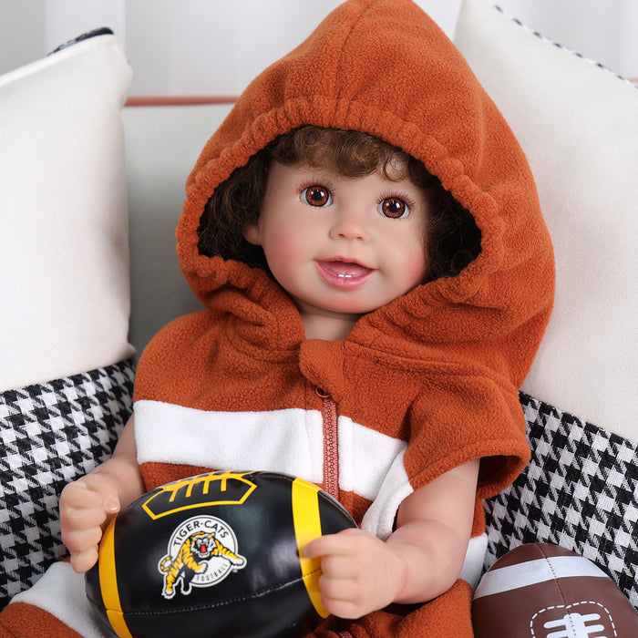 Babeside Cherry 22'' Realistic Reborn Baby Doll Lifelike Baby Baseball Girl Lovely Sport Style Smiling Awake