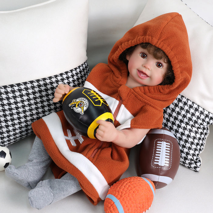 Babeside Cherry 22'' Realistic Reborn Baby Doll Lifelike Baby Baseball Girl Lovely Sport Style Smiling Awake