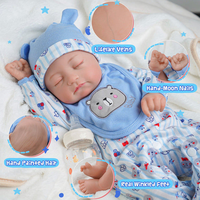 Babeside Connie 20'' Realistic Reborn Blue Bear Boy Doll