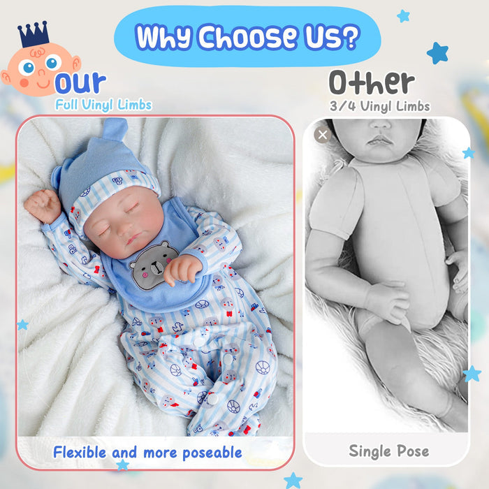 Babeside Connie 20'' Realistic Reborn Blue Bear Boy Doll