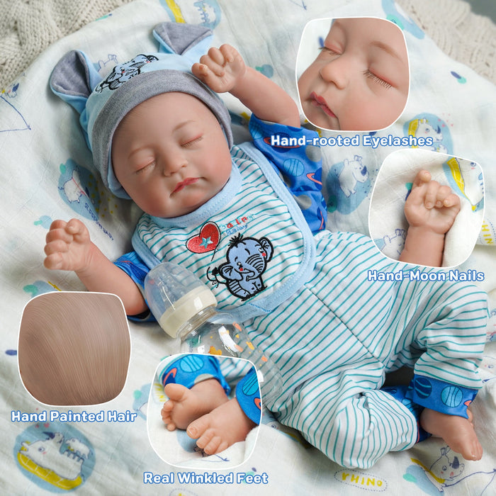 Babeside Connie 20'' Realistic Reborn Blue Stripes Boy Doll