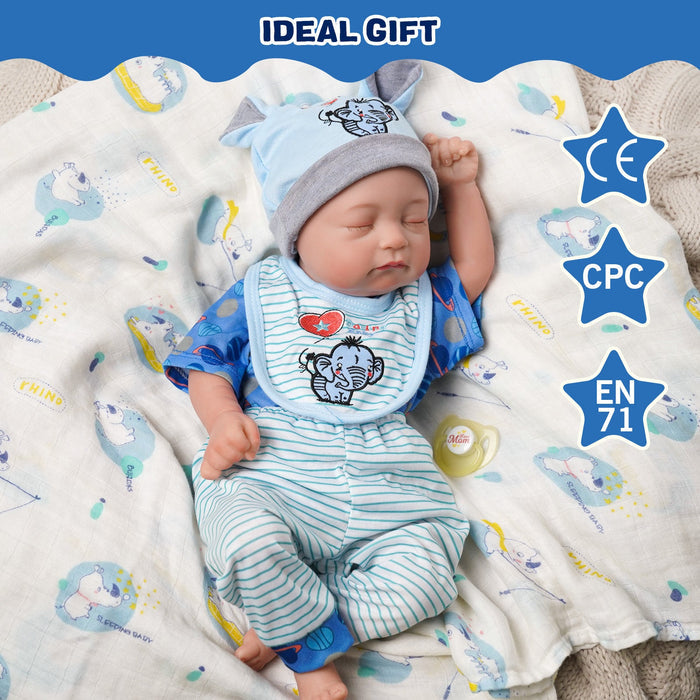 Babeside Connie 20'' Realistic Reborn Blue Stripes Boy Doll