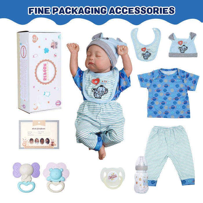 Babeside Connie 20'' Realistic Reborn Blue Stripes Boy Doll