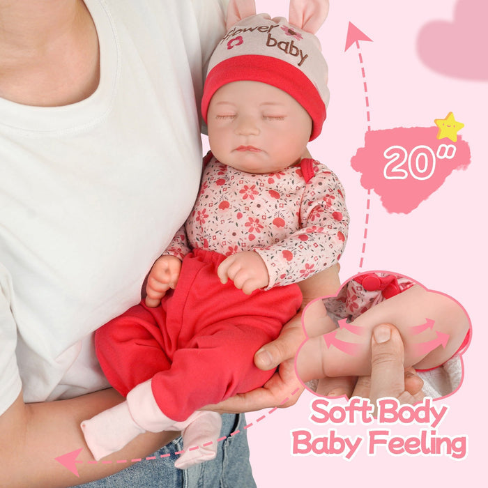 Babeside Connie 20'' Realistic Reborn Doll Flower Baby Girl with Heartbeat Coos and Breath
