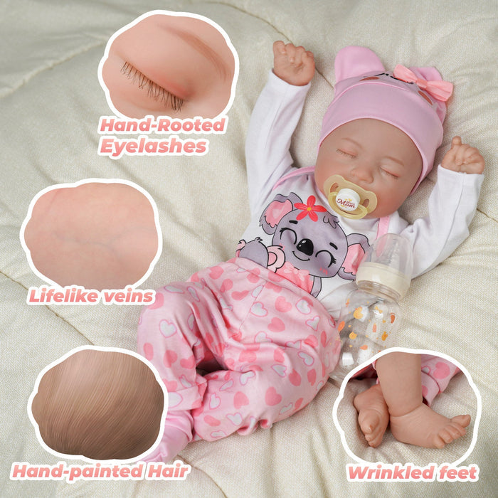Babeside Connie 20'' Realistic Reborn Love Pants Girl Doll with Heartbeat Coos and Breath