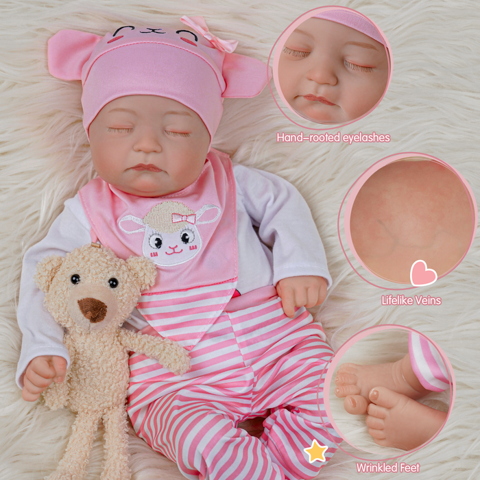 Babeside Connie 20'' Realistic Reborn Pink Striped Pants Girl Doll