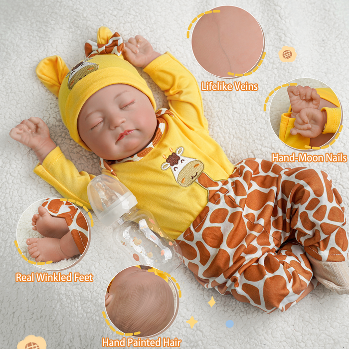Babeside Connie 20'' Realistic Reborn Yellow Deer Suit Girl Doll
