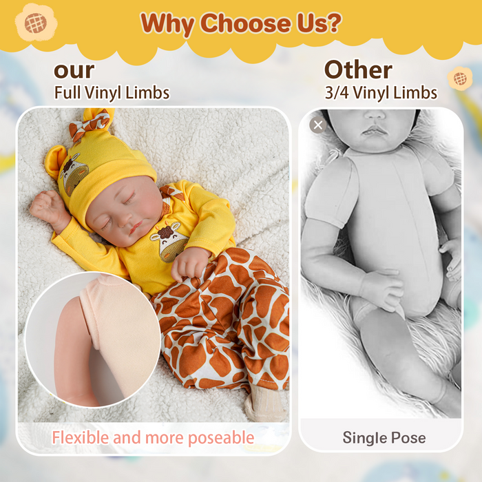 Babeside Connie 20'' Realistic Reborn Yellow Deer Suit Girl Doll