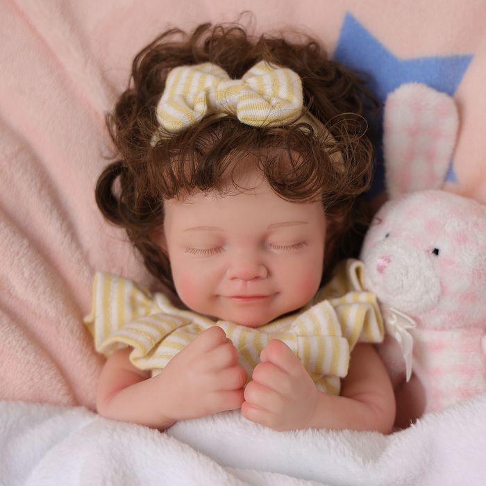 Babeside Cookie 12'' Full Silicone Reborn Baby Doll Cute Girl Asleep Honeybee Onesie(Pre-Order, Ship Date: March 10）