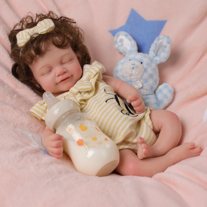 Babeside Cookie 12'' Full Silicone Reborn Baby Doll Cute Girl Asleep Honeybee Onesie(Pre-Order, Ship Date: March 10）