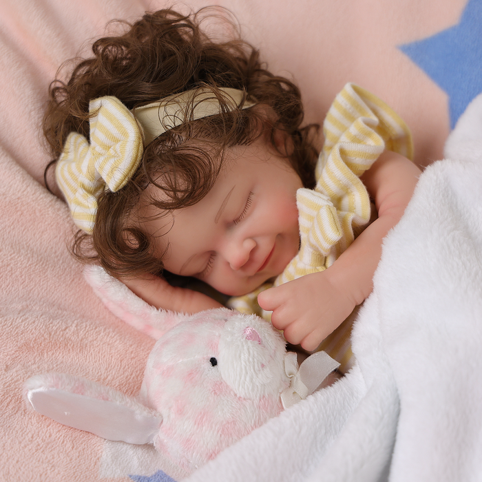 Babeside Cookie 12'' Full Silicone Reborn Baby Doll Cute Girl Asleep Honeybee Onesie(Pre-Order, Ship Date: March 10）