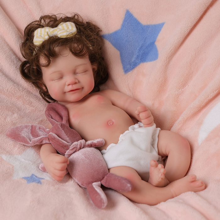 Babeside Cookie 12'' Full Silicone Reborn Baby Doll Cute Girl Asleep Honeybee Onesie(Pre-Order, Ship Date: March 10）