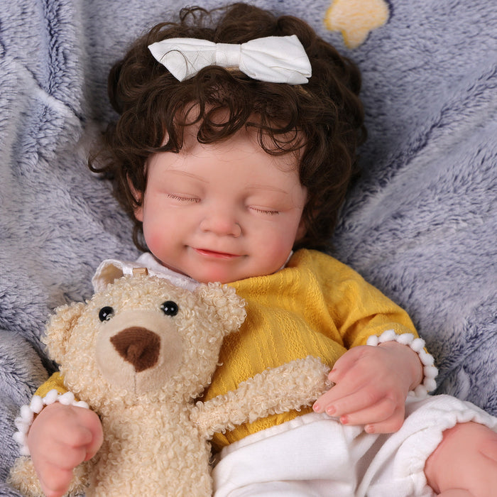 Babeside Cookie 16'' Full Silicone Reborn Baby Doll Cute Girl Asleep Sweet Smile Yellow