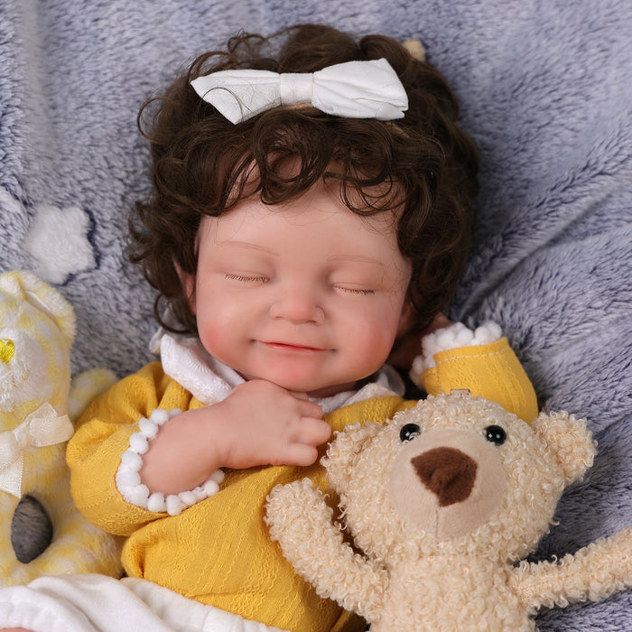 Babeside Cookie 16'' Full Silicone Reborn Baby Doll Cute Girl Asleep Sweet Smile Yellow