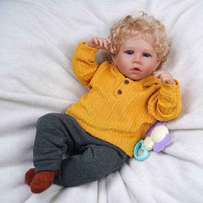 Babeside Daimon 20" Realistic Reborn Baby Dolls Lovely Awake Boy Mango Yellow