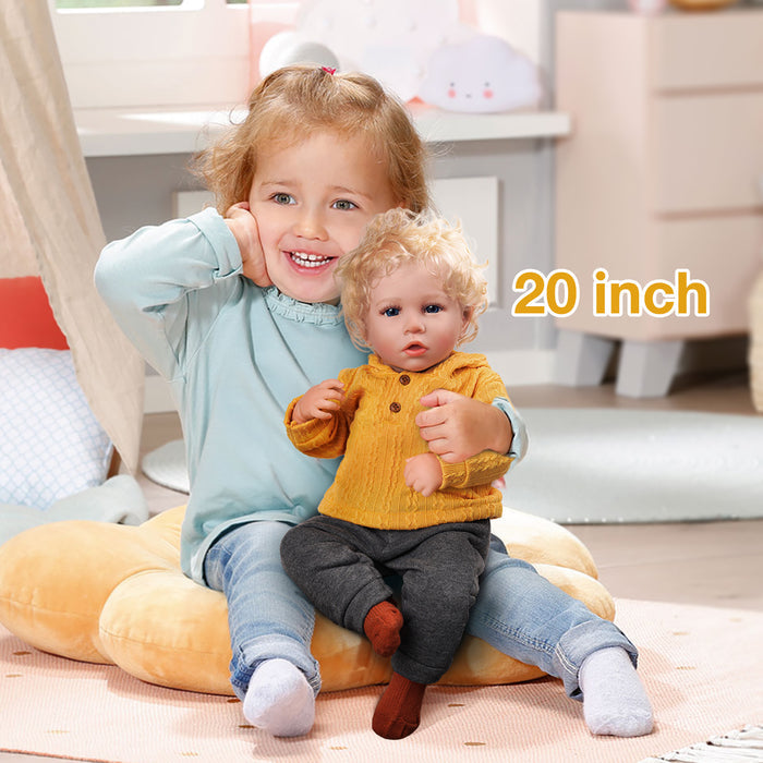 Babeside Daimon 20" Realistic Reborn Baby Dolls Lovely Awake Boy Mango Yellow