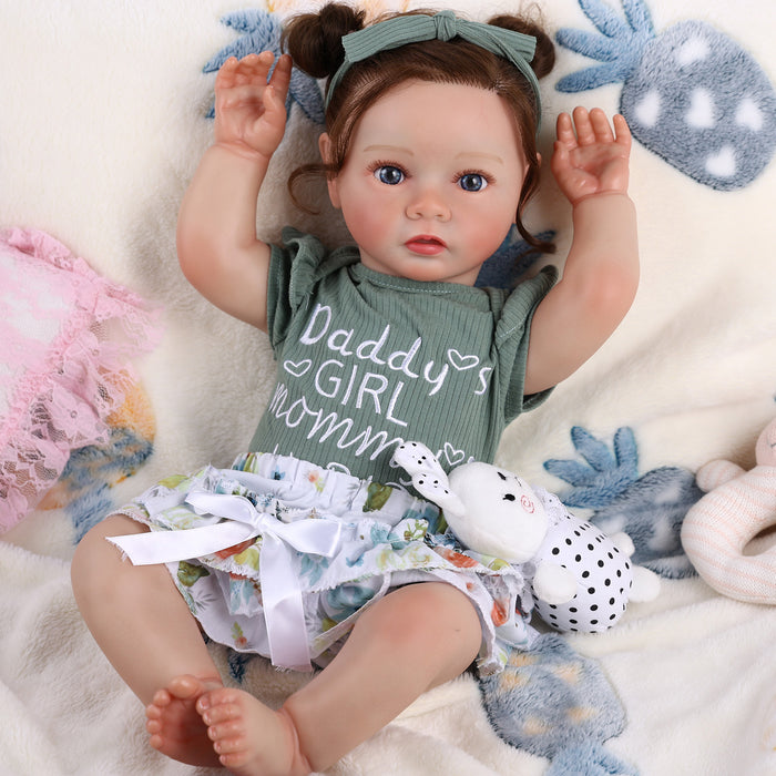 Babeside Daisy 20'' Awake Reborn Baby Doll Girl The Idyllic Princess Green Floral Dress