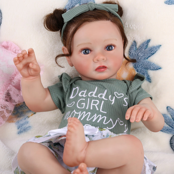 Babeside Daisy 20'' Awake Reborn Baby Doll Girl The Idyllic Princess Green Floral Dress