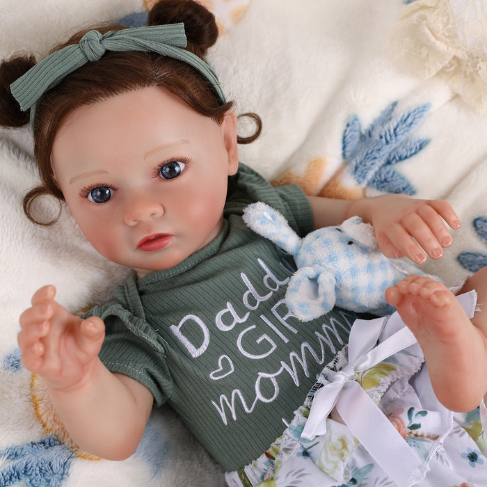 Babeside Daisy 20'' Awake Reborn Baby Doll Girl The Idyllic Princess Green Floral Dress