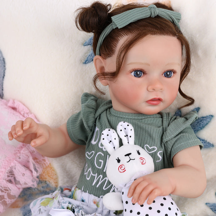 Babeside Daisy 20'' Awake Reborn Baby Doll Girl The Idyllic Princess Green Floral Dress