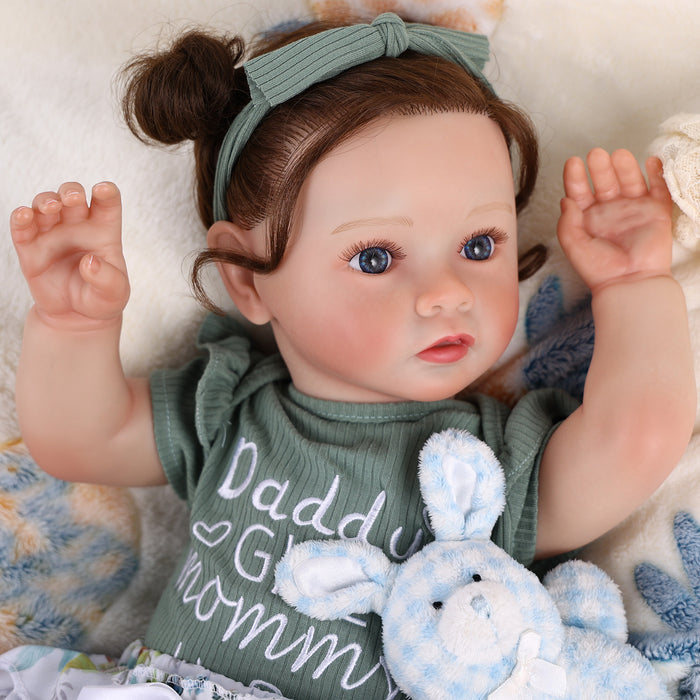 Babeside Daisy 20'' Awake Reborn Baby Doll Girl The Idyllic Princess Green Floral Dress