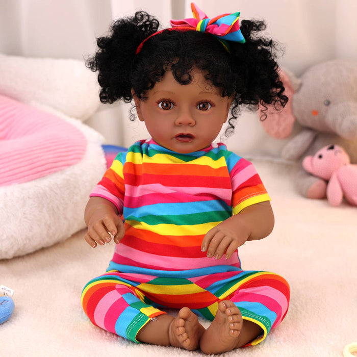 Babeside Daisy 20'' Cutest Realistic Reborn Baby Doll Girl Pink Mood African American Princess