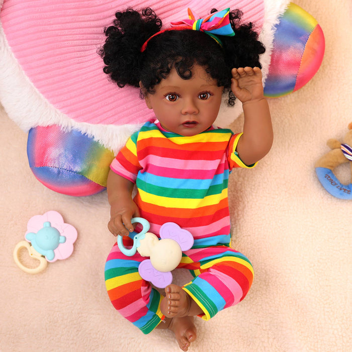 Babeside Daisy 20'' Cutest Realistic Reborn Baby Doll Girl Pink Mood African American Princess