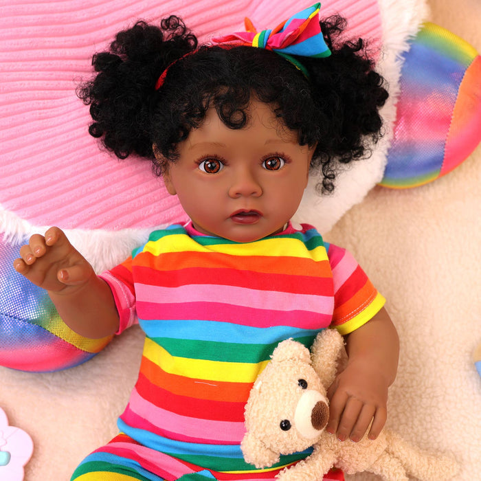 Babeside Daisy 20'' Cutest Realistic Reborn Baby Doll Girl Pink Mood African American Princess