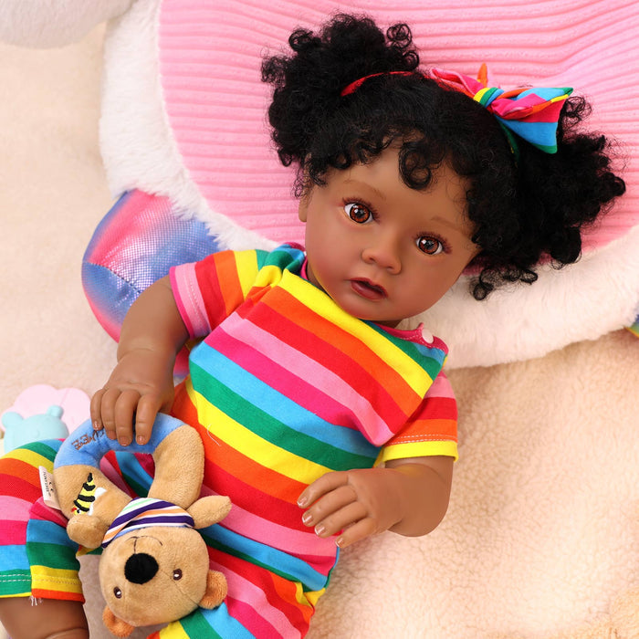 Babeside Daisy 20'' Cutest Realistic Reborn Baby Doll Girl Pink Mood African American Princess