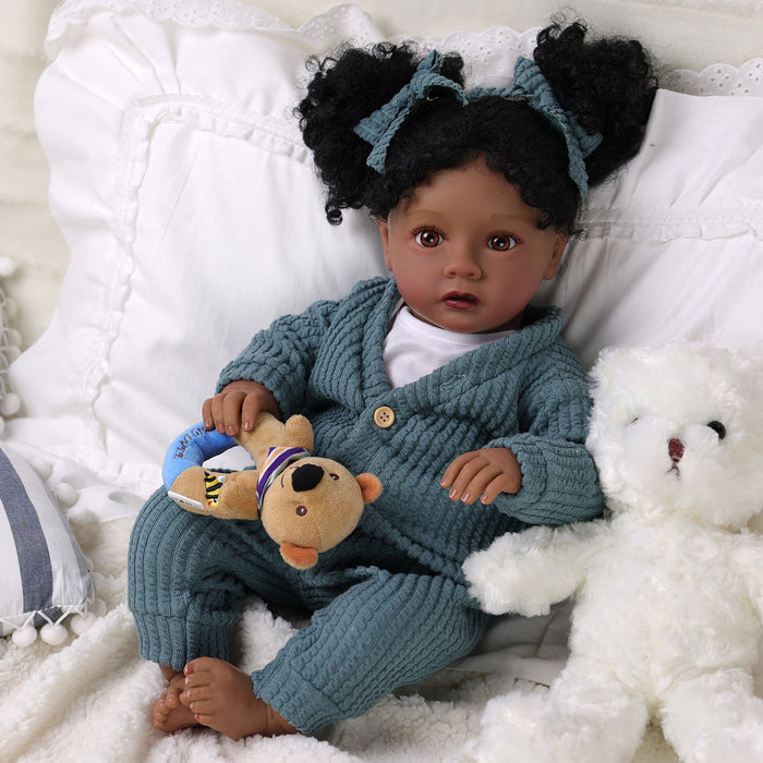 Babeside Daisy 20'' Realistic Reborn Baby Doll Girl African American Lovely Lifelike Awake