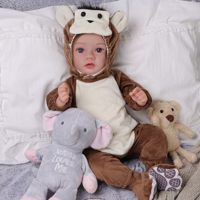 Babeside Daisy 20'' Reborn Baby Doll Girl Awake Lifelike Lovely Cute Monkey