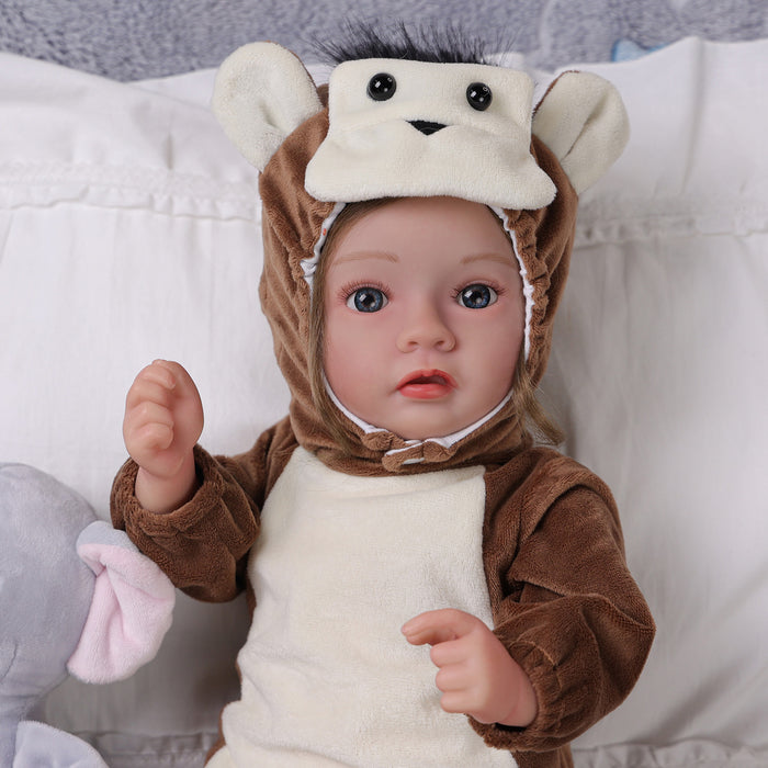 Babeside Daisy 20'' Reborn Baby Doll Girl Awake Lifelike Lovely Cute Monkey