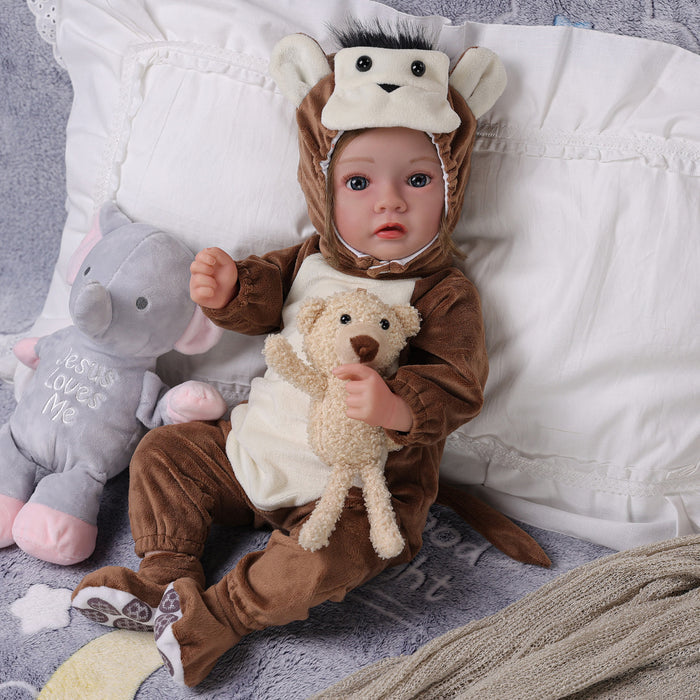 Babeside Daisy 20'' Reborn Baby Doll Girl Awake Lifelike Lovely Cute Monkey