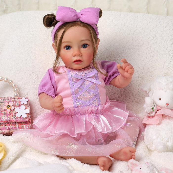 Babeside Daisy 20'' Reborn Baby Doll Girl Awake Princess Purple And Pink