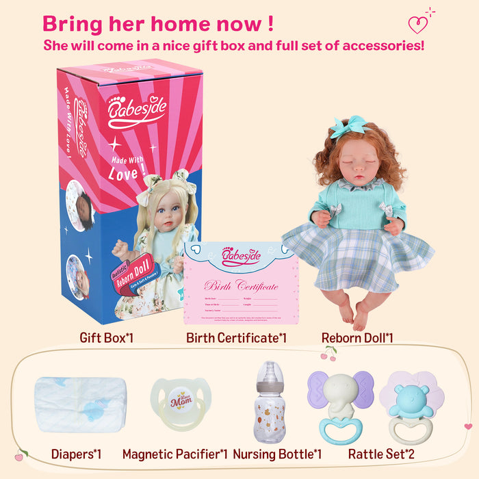 Babeside Daisy 20'' Reborn Baby Doll Girl Lovely Sleeping Mint Blue Fairy