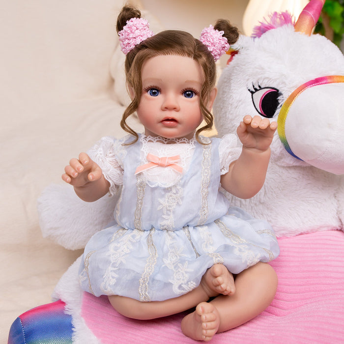 Babeside Daisy 20'' The Ice Blue Awake Princess with Heartbeat Coos and Breath