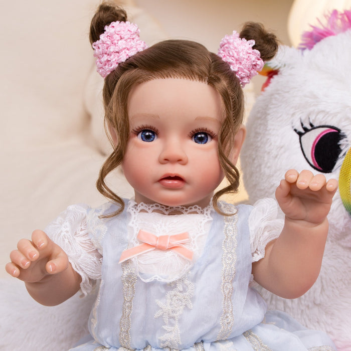 Babeside Daisy 20'' The Ice Blue Awake Princess with Heartbeat Coos and Breath