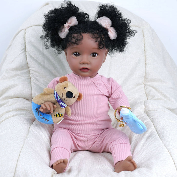 Babeside Daisy 20'' The Pink Mood African American Princess with Heartbeat Coos and Breath
