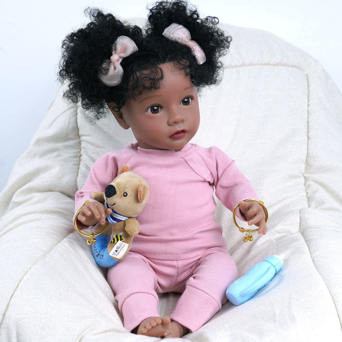 Babeside Daisy 20'' The Pink Mood African American Princess with Heartbeat Coos and Breath