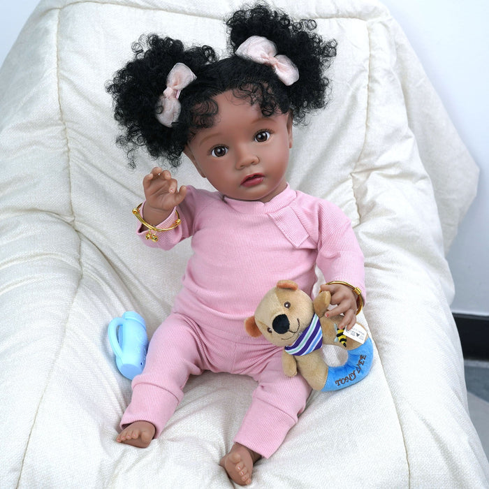 Babeside Daisy 20'' The Pink Mood African American Princess with Heartbeat Coos and Breath