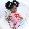 Babeside Daisy 20'' The Pink Mood African American Princess with Heartbeat Coos and Breath
