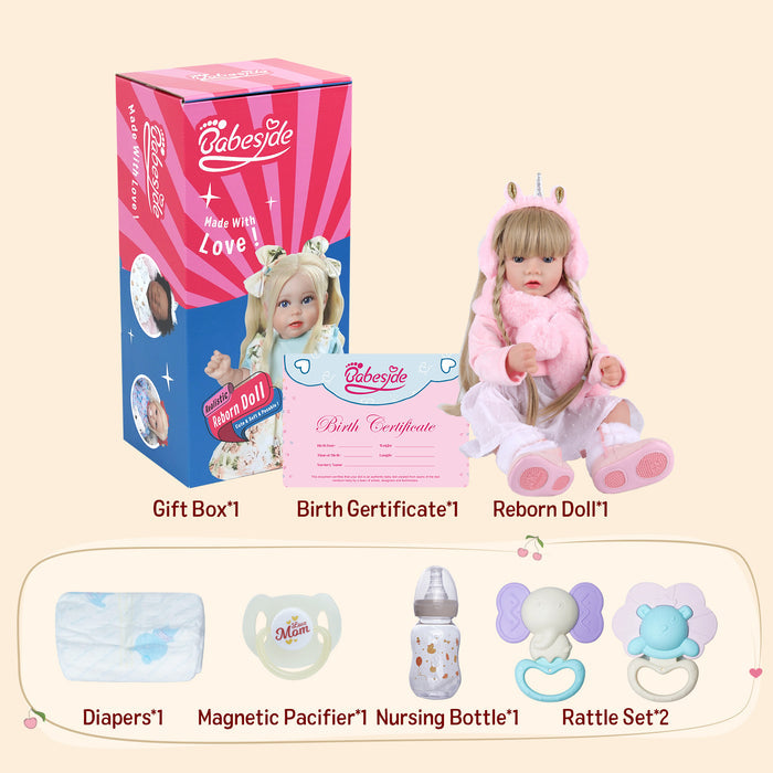 Babeside Daisy 22'' Realistic Reborn Baby Doll Adorable Girl - Pink Style Dressing