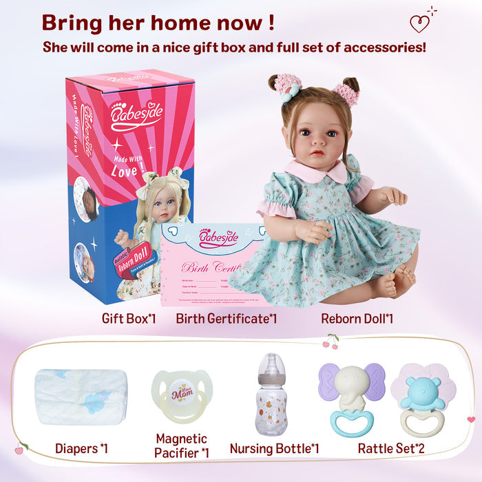 Babeside Daisy Realistic 20" Newborn Baby Dolls - Lifelike Girl Soft Body for Children Girls Kids Ages 3+