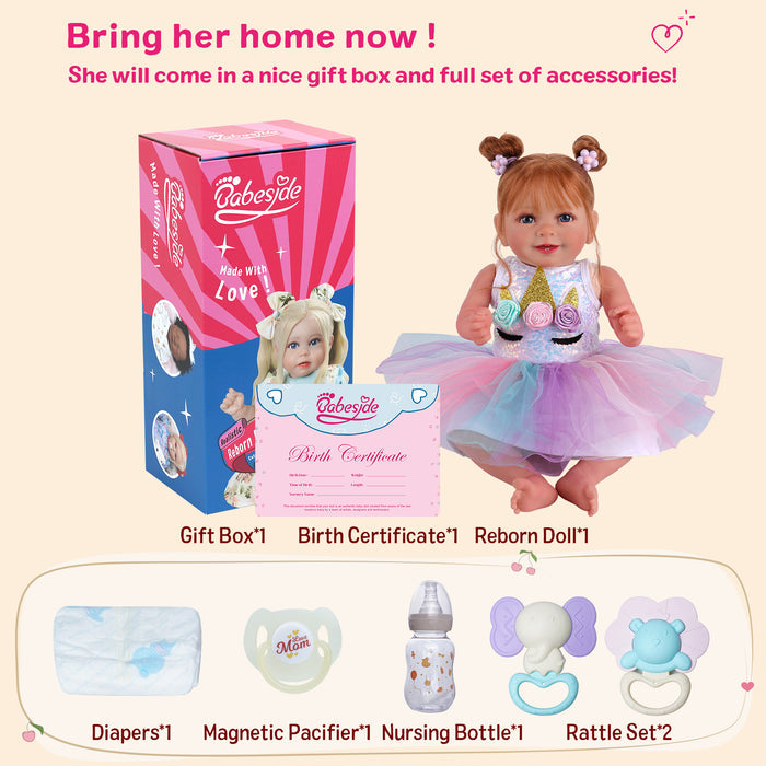 Babeside Doreen 20'' Realistic Reborn Baby Doll Lifelike Smiling Beautiful Dancing Girl Lovely(Pre-Order, Ship Date: March 12）