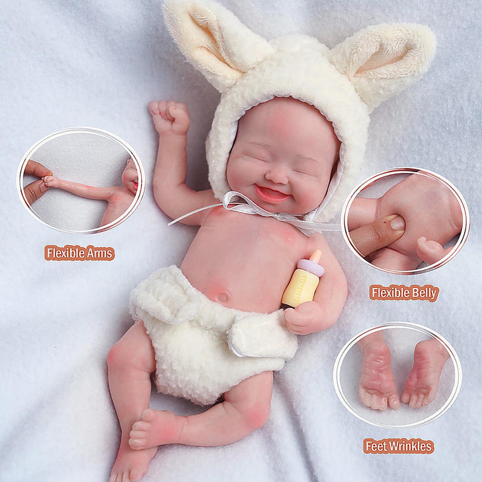 Babeside Full Silicone Baby Doll Fay 8 inch Realistic Newborn Baby Dolls