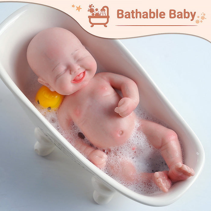 Babeside Full Silicone Baby Doll Fay 8 inch Realistic Newborn Baby Dolls