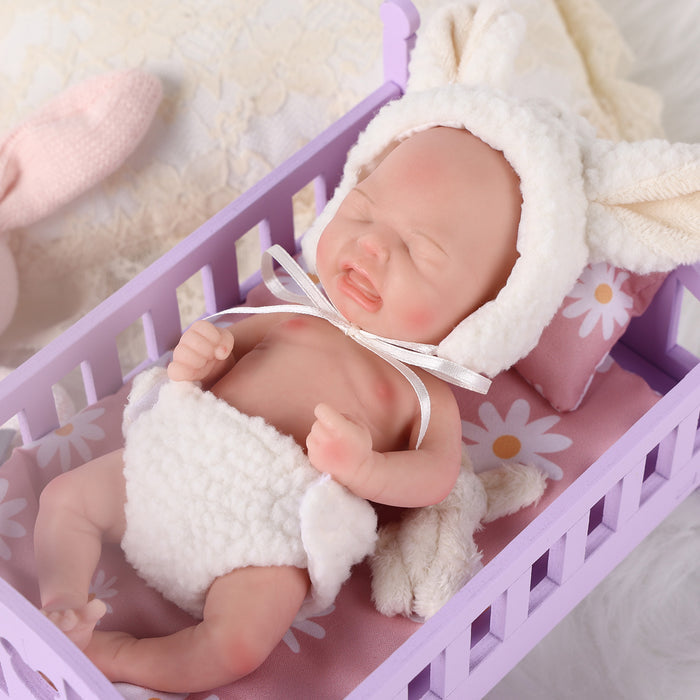 Babeside Full Silicone Baby Doll Girl Kubo 8 inch Realistic Newborn Baby Dolls